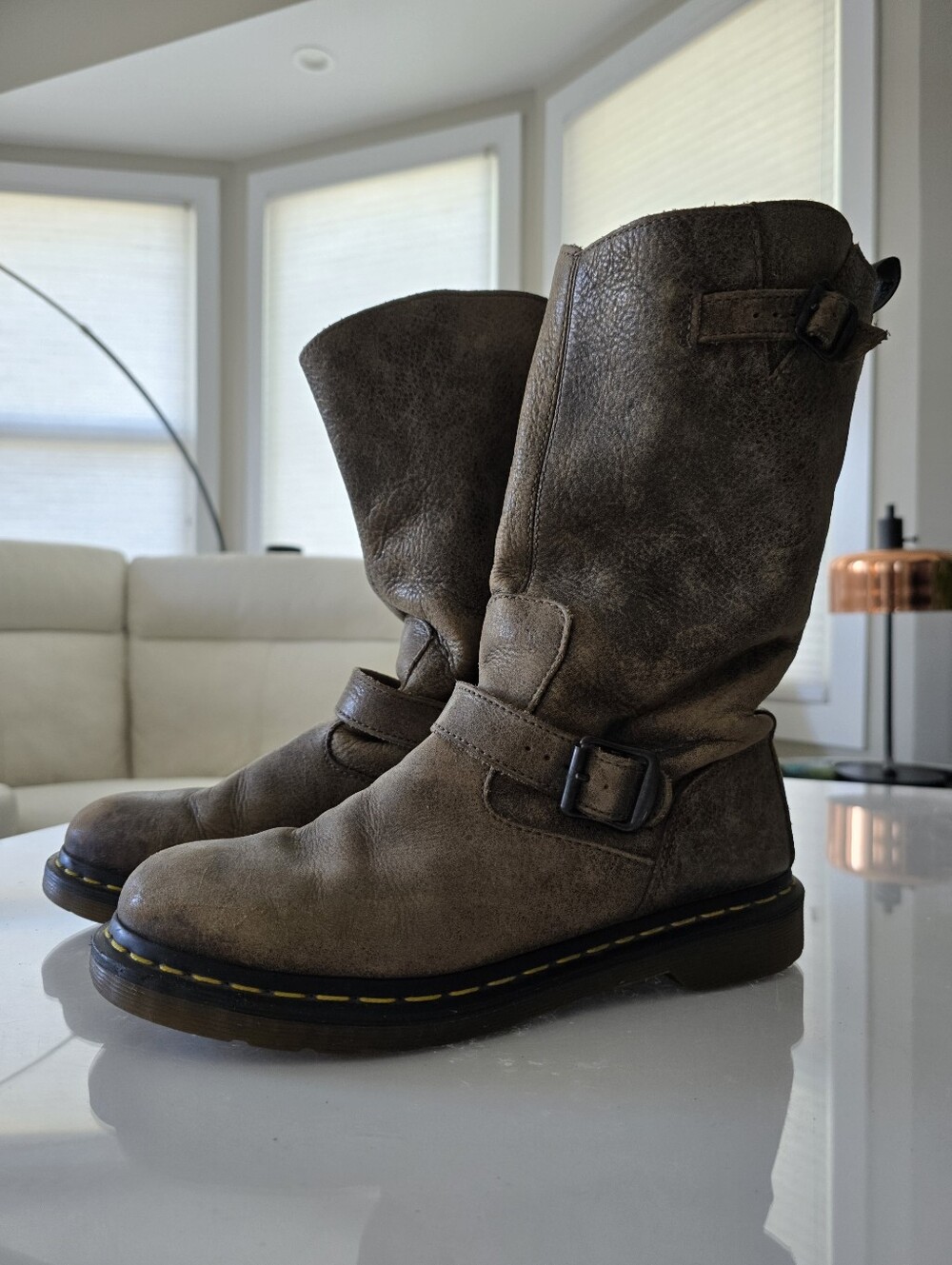 ​Dr. Martens Case Distressed Leather Engineer Boots Size 9 (Fits 9-9.5)
